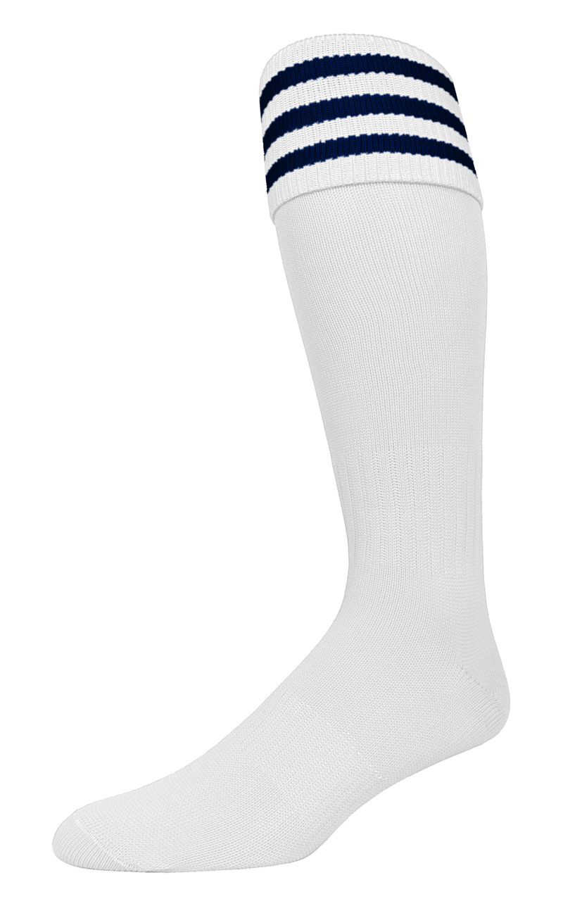 Pearsox Euro White with Navy Stripes